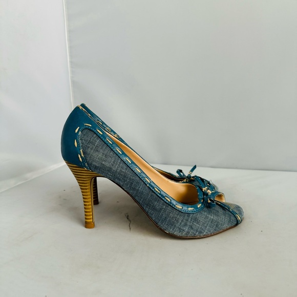Naturalizer Stylish Blue Peep-Toe Heels Women’s Size 7 - Picture 5 of 10